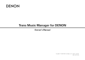 Denon DP200USB Trans Music Manager User's Guide - English