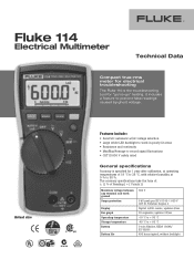 Fluke 114 Fluke 114 Digital Multimeter Datasheet