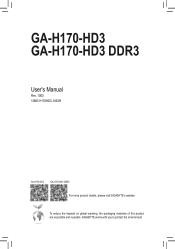 Gigabyte GA-H170-HD3 DDR3 User Manual