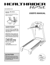 HealthRider H75t Treadmill English Manual