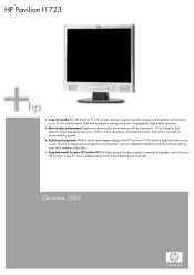 HP W17e HP Pavilion Flat Panel Display - (English) f1723 Product Datasheet and Product Specifications