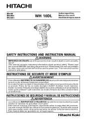 Hitachi WH10DL Instruction Manual