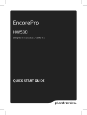 Plantronics EncorePro 530 EncorePro HW530 Quick start guide