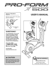 ProForm Space Saver 500 Treadmill English Manual