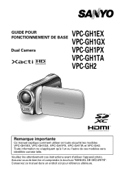 Sanyo VPC-GH2 VPC-GH2 Owners Manual French