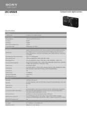 Sony DSC-WX80 Marketing Specifciations (Black model)
