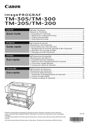 Canon imagePROGRAF TM-300 MFP T36 TM-305 / TM-300 / TM-205 / TM-200 Quick Guide
