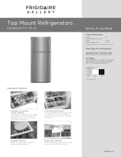 Frigidaire FGTR2037TD Product Specifications Sheet