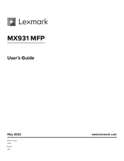 Lexmark MX931 Users Guide