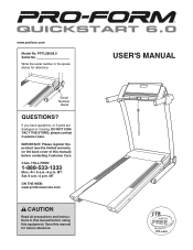 ProForm Quickstart 6.0 Treadmill English Manual