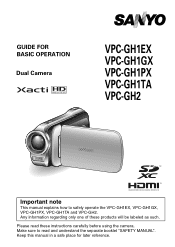 Sanyo VPC-GH2 VPC-GH2 Owners Manual English
