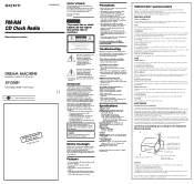 Sony ICF-CD821 Operating Instructions