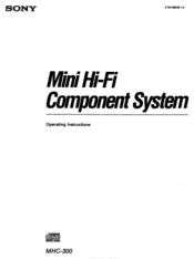 Sony MHC-300 Users Guide