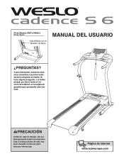 Weslo Cadence S6 Treadmill Spanish Manual