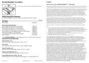 Canon SELPHY DS700 DS700 Limited Warranty Sheet
