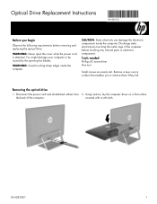 HP Pavilion 24-q200 Optical Drive Replacement Instructions