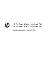 HP ProBook 4340s HP ProBook 4340s Notebook PC HP ProBook 4341s Notebook PC - Maintenance and Service Guide