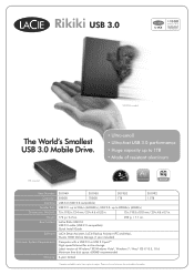 Lacie Rikiki USB 3.0 Datasheet