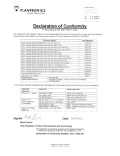 Plantronics Savi Office Document-Conformity
