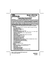 Audiovox APS510B Owners Manual
