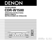 Denon CDR W1500 Owners Manual