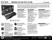 EVGA GeForce GTX 680 FTW LE 4GB w/Backplate PDF Spec Sheet