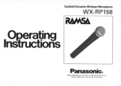 Panasonic WXRP158 WXRP158 User Guide