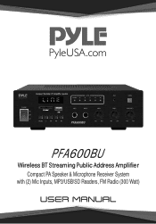 Pyle PFA600BU Instruction Manual