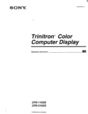 Sony CPD-110GS Operating Instructions  (primary manual)