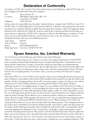 Epson 1945W Warranty Statement