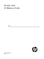 HP MSA 1040 HP MSA 1040 CLI Reference Guide (762782-001, March 2014)
