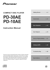 Pioneer PD-10AE Refurbished Instruction Manual English