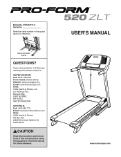 ProForm 520 Zlt Treadmill Uk Manual