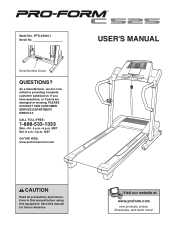 ProForm 525 Treadmill English Manual