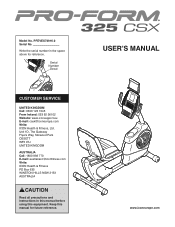 ProForm 325 Csx Instruction Manual