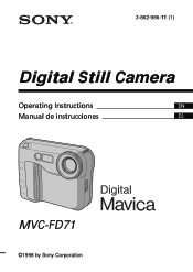 Sony MVC-FD71 Operating Instructions  (primary manual)