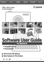 Canon Powershot E1 Software User Guide for Macintosh