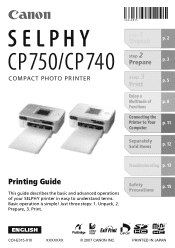 Canon SELPHY CP740 SELPHY CP750 / CP740 Printing Guide
