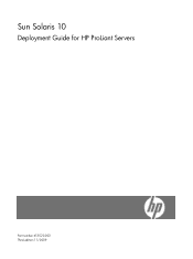 HP BL260c Sun Solaris 10 Deployment Guide for HP ProLiant Servers