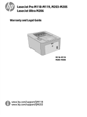 HP LaserJet Pro M118-M119 Warranty and Legal Guide