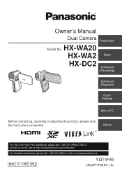 Panasonic HXWA2 HXWA2 User Guide