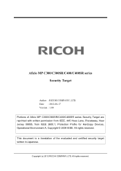 Ricoh Aficio MP C400SR Security Target