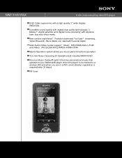 Sony NWZ-X1051F Marketing Specifications (Black Model)