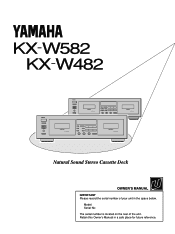 Yamaha KX-W582 Owner's Manual