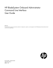 HP BladeSystem c3000 HP BladeSystem Onboard Administrator Command Line Interface User Guide