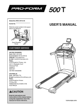ProForm 500 T Instruction Manual