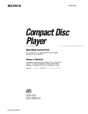 Sony CDP-970 Operating Instructions