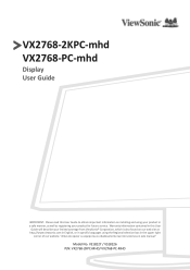 ViewSonic VX2768-PC-MHD User Guide