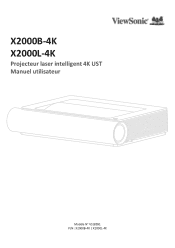 ViewSonic X2000B-4K User Guide Francais