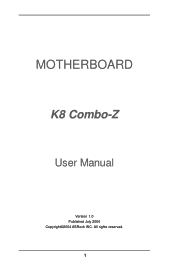 ASRock K8 Combo-Z User Manual